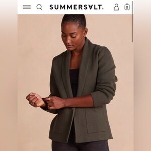 Summersalt Ribbed Sweater Blazer in Olive